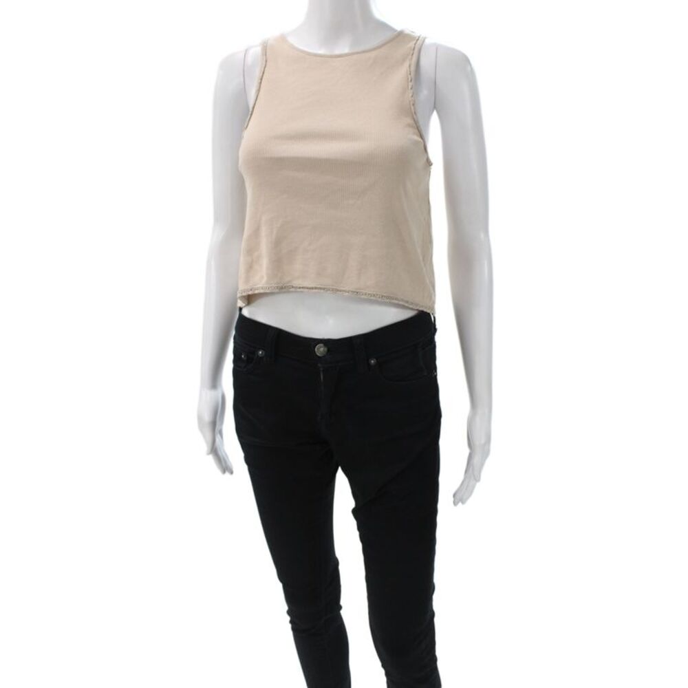 ACNE Studios Womens Beige Organic Cotton Sleeveless Tank Round Neck Size M